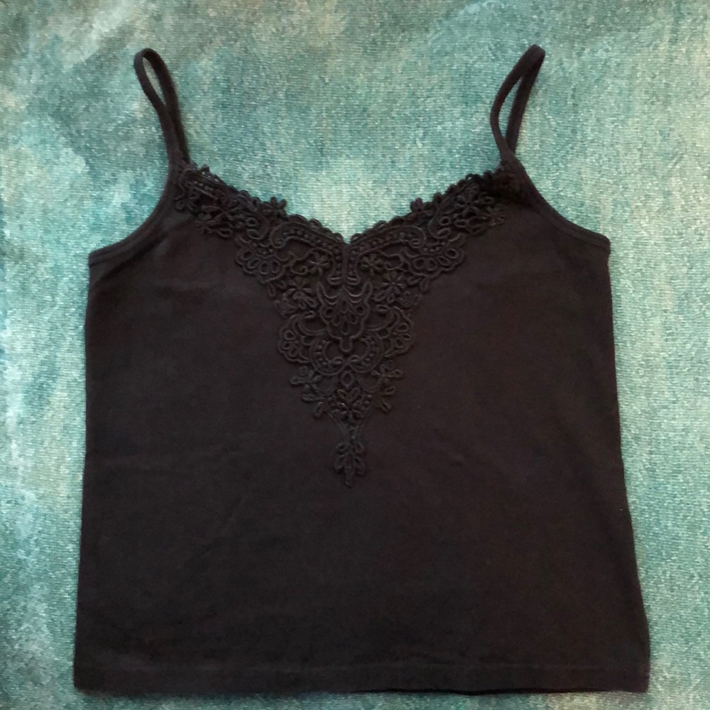 Cotton Cami w/ lace inset